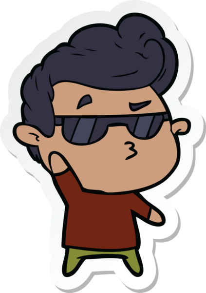 Bir insan tarafından çizilmiş havalı bir adamın çıkartması.