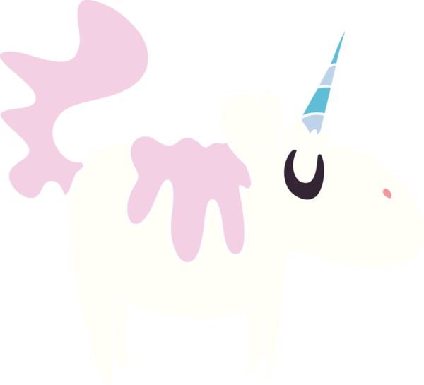 Bir insan tarafından çizilmiş tuhaf tek boynuzlu at.