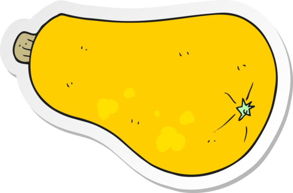 Bir insan tarafından çizilmiş karikatür tereyağı kabağı çıkartması.