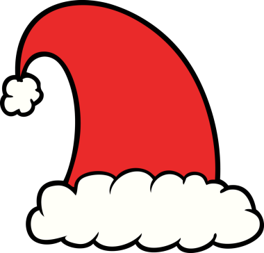 Bir insan tarafından çizilmiş noel şapkası.