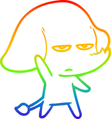 gökkuşağı gradyan çizimi bir insan tarafından çizilmiş bir karikatür fili