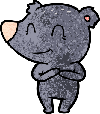 Bir insan tarafından çizilmiş dost canlısı ayı çizgi filmi.