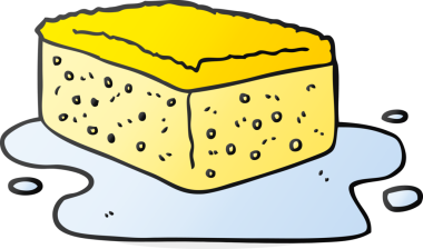 Bir insan tarafından çizilmiş serbest çizgi film süngeri.