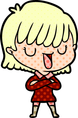 Bir insan tarafından çizilmiş karikatür kadın.