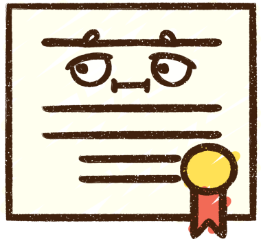 Bir insan tarafından çizilmiş Resmi Sertifika Tebeşiri