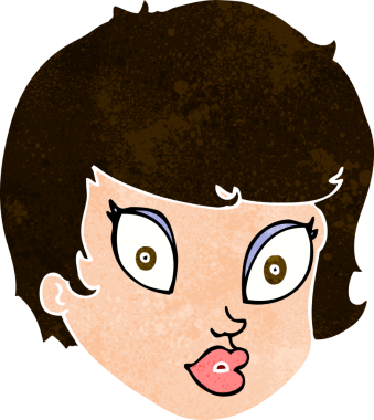 Bir insan tarafından çizilmiş bir kadın yüzü.