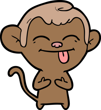 Bir insan tarafından çizilmiş komik çizgi maymun.