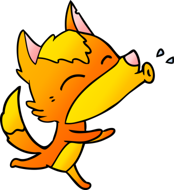 Bir insan tarafından çizilmiş tilki çizgi film karakteri