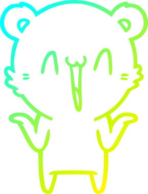 Bir insan tarafından çizilen mutlu ayı karikatürünün soğuk gradyanı.