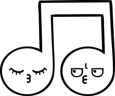 Bir insan tarafından çizilmiş bir notanın çizgi çizimi