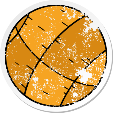 İnsan eliyle çizilmiş bir sepet topunun çizilmiş karikatürü.