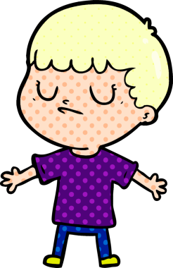 Bir insan tarafından çizilmiş huysuz çocuk çizgi filmi.