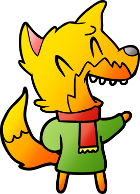 Bir insan tarafından çizilmiş tilki çizgi film karakteri