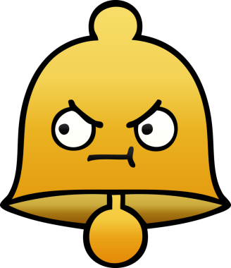 bir insan tarafından çizilmiş bir çanın gölgelenmiş karikatürü