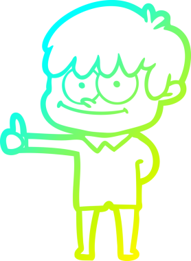 Bir insan tarafından çizilmiş mutlu bir çizgi film karakteri çizimi.