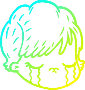 Bir insan tarafından çizilmiş ağlayan bir karikatür kadın yüzü çizimi