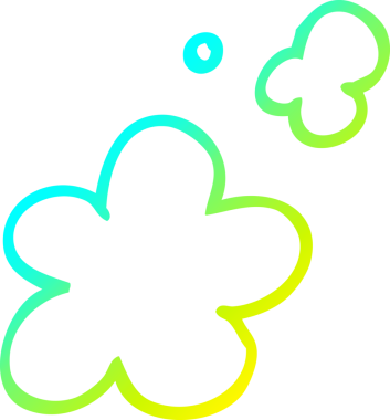 Bir insan tarafından çizilen duman bulutunun soğuk gradyan çizgisi.