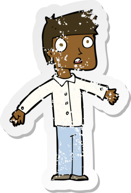 Bir insan tarafından çizilmiş bir karikatürün gerilimli çıkartması.