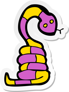 Bir insan tarafından çizilmiş çizgi film yılanının çıkartması.