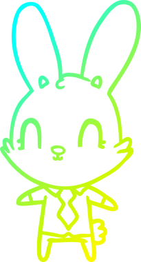 Bir insan tarafından çizilmiş tişörtlü ve kravatlı şirin bir tavşan çizimi.