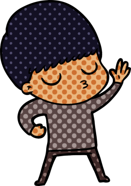 Bir insan tarafından çizilmiş sakin çocuk çizgi filmi.