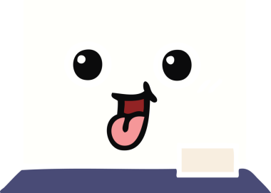 Bir insan tarafından çizilmiş beyaz bir panonun düz renkli retro karikatürü