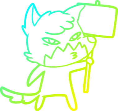 Bir insan tarafından çizilmiş akıllı bir tilkinin soğuk çizgi çizimi.