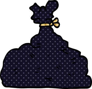 Bir insan tarafından çizilmiş çöp torbası.