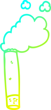 Bir insan tarafından çizilmiş sigara karikatürünün soğuk eğim çizgisi