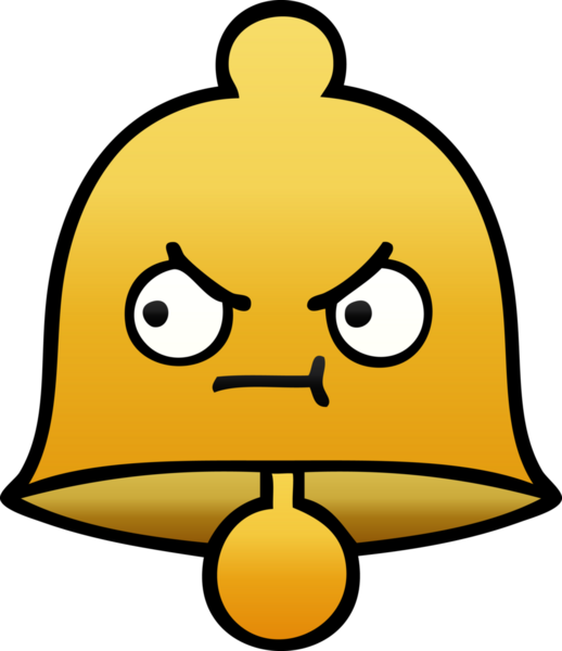 bir insan tarafından çizilmiş bir çanın gölgelenmiş karikatürü