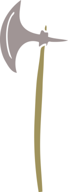 Bir insan tarafından çizilmiş ortaçağ baltası.