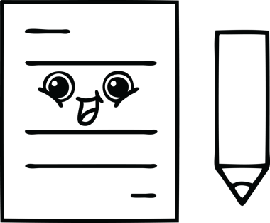 Bir insan tarafından çizilmiş bir test kağıdının çizgi çizimi