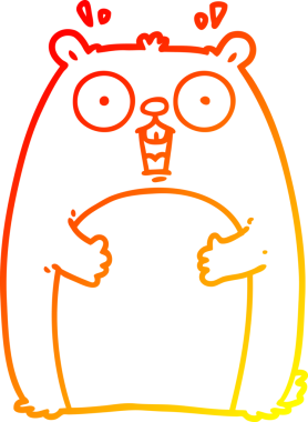 Bir çizgi filmin sıcak gradyan çizimi bir insan tarafından çizilmiş bir yer domuzu.