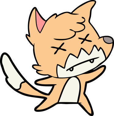 Bir insan tarafından çizilmiş ölü tilki çizgi filmi