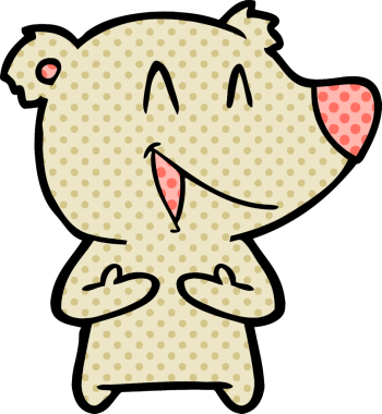 Bir insan tarafından çizilmiş gülen ayı çizgi filmi.