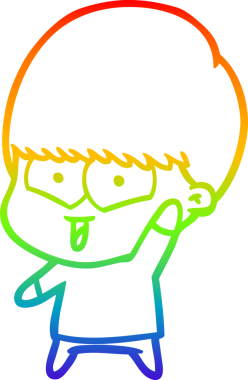 gökkuşağı gradyan çizgi çizimi bir insan tarafından çizilmiş mutlu bir çocuk