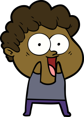 Bir insan tarafından çizilmiş mutlu bir adam.