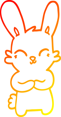 Bir insan tarafından çizilmiş sevimli bir tavşan çizimi.