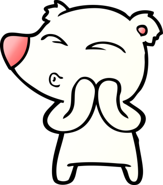 Bir insan tarafından çizilmiş kutup ayısı karikatürü