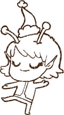 Bir insan tarafından çizilen Noel Uzaylı Kömürü