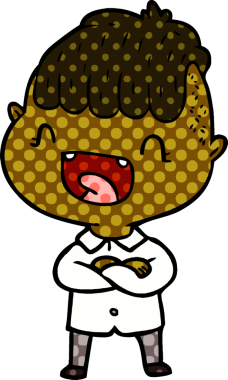 Bir insan tarafından çizilmiş mutlu çocuk çizgi filmi.