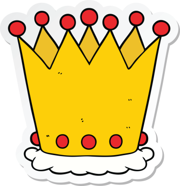 Bir insan tarafından çizilmiş bir karikatür tacı.