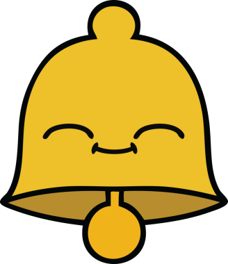 Bir insan tarafından çizilmiş sevimli bir çan karikatürü.