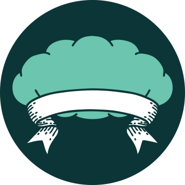 bir insan tarafından çizilmiş gri bir bulutun pankartıyla dövme biçimi simgesi