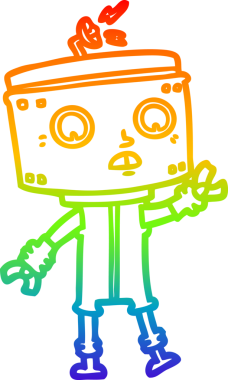 gökkuşağı gradyan çizgisi bir insan tarafından çizilmiş robot çizgi