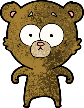 Bir insan tarafından çizilmiş sürpriz ayı karikatürü