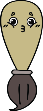 Bir insan tarafından çizilmiş güzel bir boya fırçası karikatürü.