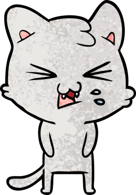 Bir insan tarafından çizilmiş kedi tıslaması.