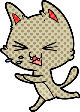 Bir insan tarafından çizilmiş kedi tıslaması.