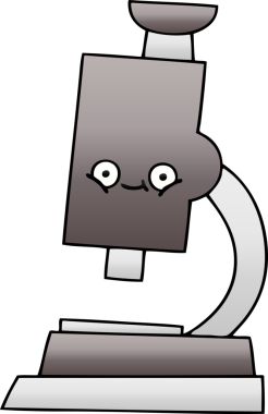 Bir insan tarafından çizilmiş mikroskobun gölgelenmiş karikatürü